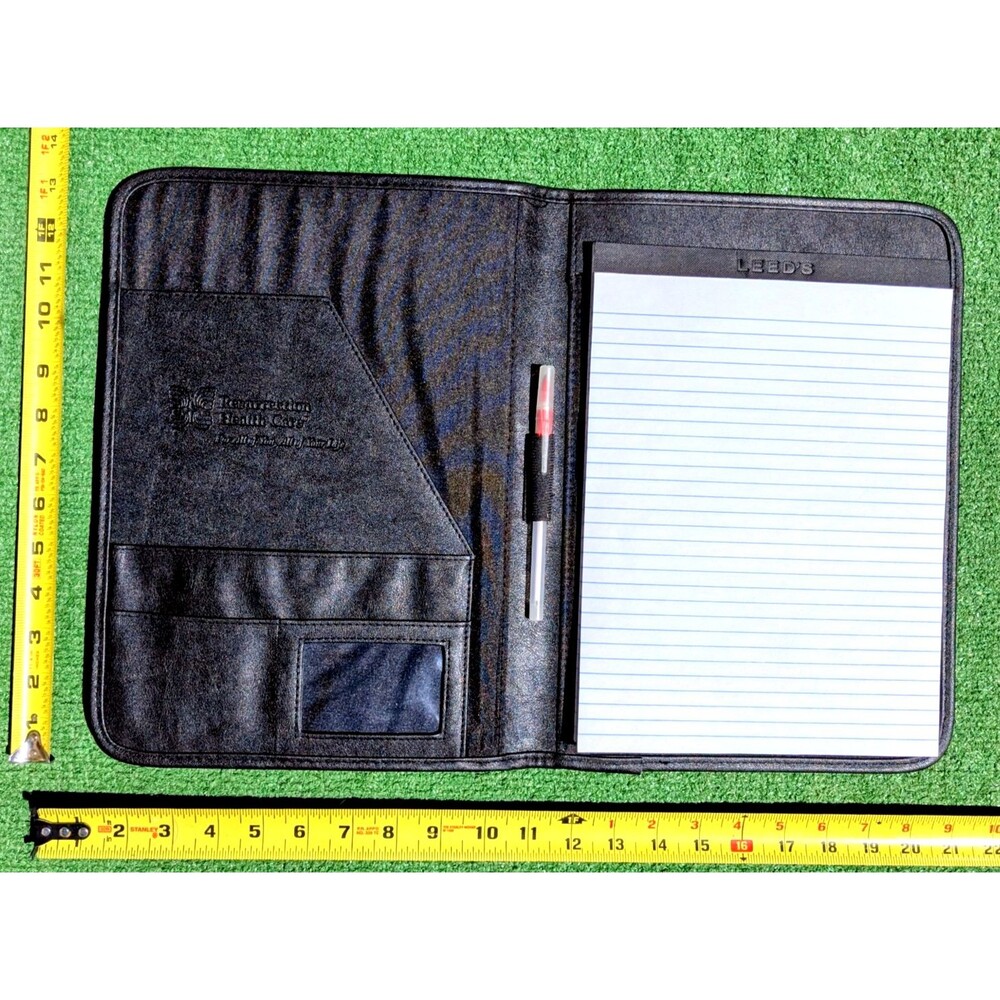 Faux Leather Padfolio Business Portfolio Notebook Office Organizer & Writing
